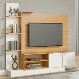 Estante para TV Até 50 Polegadas Cairo 2 Portas Carvalho Dakar/Branco 633 - Soluzione - 1 Estante para TV Até 50 Polegadas Cairo 2 Portas Carvalho Dakar/Branco 633 - Soluzione - 1