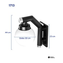 Arandela Externa 1713g Preta Incolustre - 4