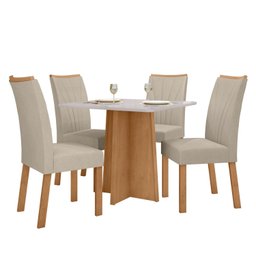 Conjunto Mesa 90cm Celebrare com Vidro e 4 Cadeiras Apogeu - 2