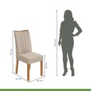 Ver imagem 4 de Conjunto Sala de Jantar 4 Lugares Quadrada Tampo Vidro/MDF Mesa Celebrare com Cadeiras Apogeu Bege Amêndoa Clean/Off White/Creme