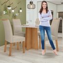 Ver imagem 5 de Conjunto Sala de Jantar 4 Lugares Quadrada Tampo Vidro/MDF Mesa Celebrare com Cadeiras Apogeu Bege Amêndoa Clean/Off White/Creme