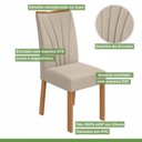 Ver imagem 6 de Conjunto Sala de Jantar 4 Lugares Quadrada Tampo Vidro/MDF Mesa Celebrare com Cadeiras Apogeu Bege Amêndoa Clean/Off White/Creme
