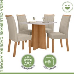 Conjunto Mesa 90cm Celebrare com Vidro e 4 Cadeiras Apogeu - 15