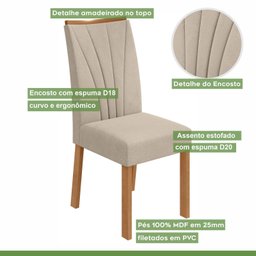Conjunto Mesa 90cm Celebrare com Vidro e 4 Cadeiras Apogeu - 6