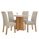 Ver imagem 2 de Conjunto Sala de Jantar 4 Lugares Quadrada Tampo Vidro/MDF Mesa Celebrare com Cadeiras Apogeu Bege Amêndoa Clean/Off White/Creme