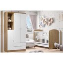 Ver imagem 1 de Quarto Infantil Completo Bala de Menta 2 Peças (1 Guarda Roupa + 1 Berço) Qi94 Rústico/branco -