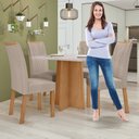 Ver imagem 5 de Conjunto Sala de Jantar 4 Lugares Quadrada Tampo Vidro/MDF Mesa Celebrare com Cadeiras Apogeu Bege Amêndoa Clean/Off White/Bege