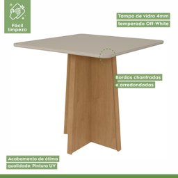Conjunto Mesa 90cm Celebrare com Vidro e 4 Cadeiras Apogeu - 10