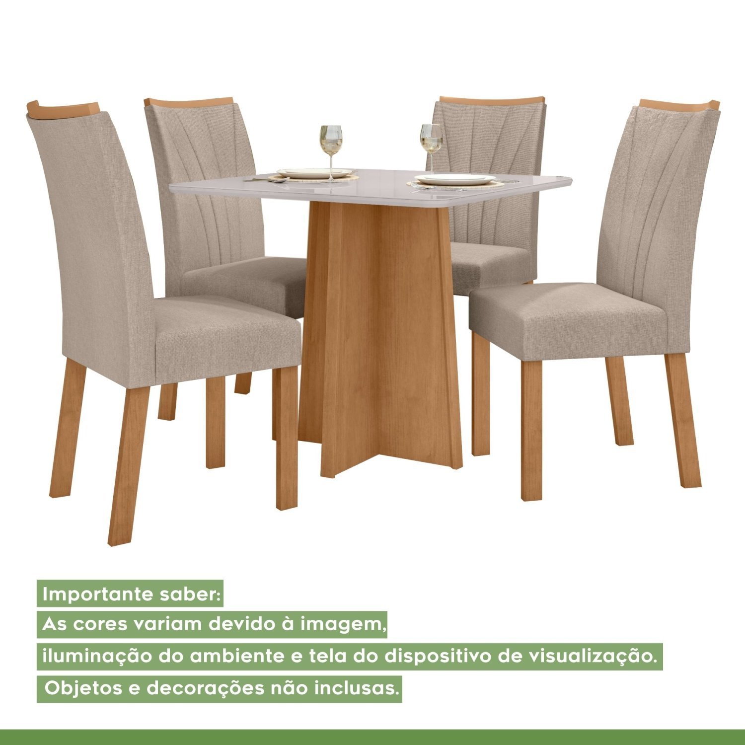 Conjunto Mesa 90cm Celebrare com Vidro e 4 Cadeiras Apogeu - 16