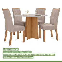 Conjunto Mesa 90cm Celebrare com Vidro e 4 Cadeiras Apogeu - 16