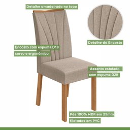 Conjunto Mesa 90cm Celebrare com Vidro e 4 Cadeiras Apogeu - 6