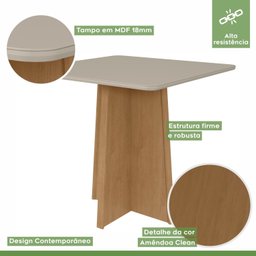 Conjunto Mesa 90cm Celebrare com Vidro e 4 Cadeiras Apogeu - 9