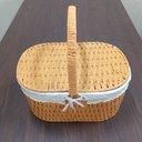 Ver imagem 3 de Cesta Piquenique Fibra 38x40x19cm Natural Decorativa Organizador