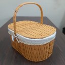 Ver imagem 2 de Cesta Piquenique Fibra 38x40x19cm Natural Decorativa Organizador