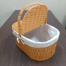 Cesta Piquenique Fibra 38x40x19cm Natural Decorativa Organizador - 5