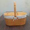 Cesta Piquenique Fibra 38x40x19cm Natural Decorativa Organizador - 4