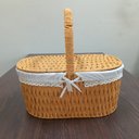 Ver imagem 4 de Cesta Piquenique Fibra 38x40x19cm Natural Decorativa Organizador
