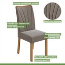 Ver imagem 7 de Conjunto Sala de Jantar 4 Lugares Retangular Tampo Vidro/MDF 120cm Mesa Celebrare Cadeiras Apogeu Bege Amêndoa Clean/Off White/Bege