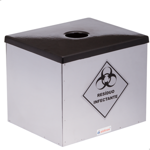 Porta Coletor para Caixa de Material Perfurocortante Lixeira Inox 7 Litros