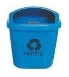 Cesto Individual Coleta Seletiva 40 L Para Poste Ou Parede:Vermelho - 6