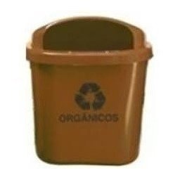 Cesto Individual Coleta Seletiva 40 L Para Poste Ou Parede:Vermelho - 1