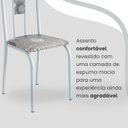 Ver imagem 6 de Conjunto Sala de Jantar Mesa Quadrada 75x75cm Tampo Granito Ocre 4 Cadeiras Linda Yescasa Branco/Paraopeba