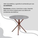 Ver mais imagens de Conjunto Sala de Jantar Mesa Redonda 75cm Tampo Granito Ocre 4 Cadeiras Linda Yescasa