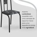 Ver imagem 6 de Conjunto Sala de Jantar Mesa Redonda 75cm Tampo Granito Ocre 4 Cadeiras Linda Yescasa Preto/Floral/Fosco