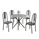 Ver imagem 2 de Conjunto Sala de Jantar Mesa Redonda 75cm Tampo Granito Ocre 4 Cadeiras Linda Yescasa