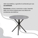 Ver mais imagens de Conjunto Sala de Jantar Mesa Redonda 75cm Tampo Granito Ocre 4 Cadeiras Linda Yescasa