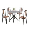 Conjunto Sala de Jantar Mesa Redonda 75cm Tampo Granito Ocre 4 Cadeiras Linda Yescasa - 2