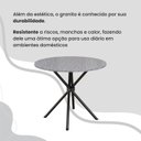 Ver mais imagens de Conjunto Sala de Jantar Mesa Redonda 75cm Tampo Granito Ocre 4 Cadeiras Linda Yescasa Preto/Creme/Fosco
