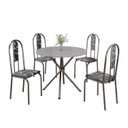 Ver imagem 2 de Conjunto Sala de Jantar Mesa Redonda 75cm Tampo Granito Ocre 4 Cadeiras Linda Yescasa