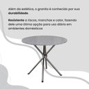 Ver mais imagens de Conjunto Sala de Jantar Mesa Redonda 75cm Tampo Granito Ocre 4 Cadeiras Linda Yescasa