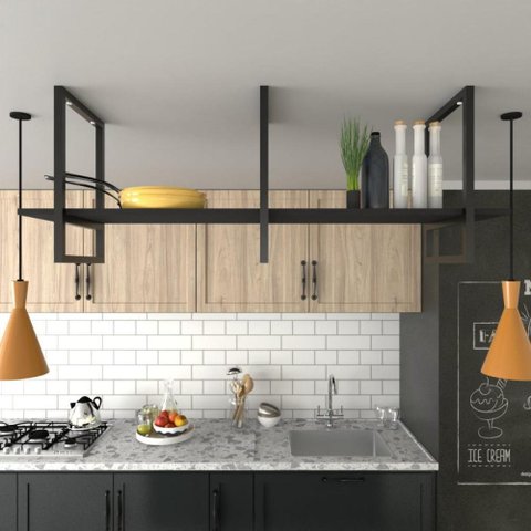 Prateleira industrial cozinha Prateleira de ferro e madeira nicho industrial nichos para cozinha