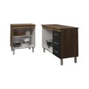Ver imagem 5 de Balcão para Microondas ou Forno e Armário Bruna 118 Cm Cozinha Gabinete Savana Preto com Tampo Tampã