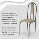 Ver imagem 7 de Conjunto Sala de Jantar Mesa Redonda 75cm Tampo Granito Ocre 4 Cadeiras Linda Yescasa Prata/Creme