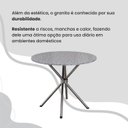 Ver mais imagens de Conjunto Sala de Jantar Mesa Redonda 75cm Tampo Granito Ocre 4 Cadeiras Linda Yescasa Prata/Creme