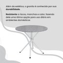 Ver mais imagens de Conjunto Sala de Jantar Mesa Redonda 75cm Tampo Granito Ocre 4 Cadeiras Linda Yescasa