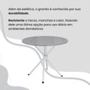 Ver mais imagens de Conjunto Sala de Jantar Mesa Redonda 75cm Tampo Granito Ocre 4 Cadeiras Linda Yescasa Branco/Preto Floral
