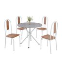 Ver imagem 2 de Conjunto Sala de Jantar Mesa Redonda 75cm Tampo Granito Ocre 4 Cadeiras Linda Yescasa