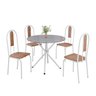 Conjunto Sala de Jantar Mesa Redonda 75cm Tampo Granito Ocre 4 Cadeiras Linda Yescasa - 2