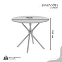 Ver imagem 3 de Conjunto Sala de Jantar Mesa Redonda 75cm Tampo Granito Ocre 4 Cadeiras Linda Yescasa Branco/Paraopeba