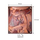 Ver imagem 2 de Quadro Painel o Cotidiano em Madeira Nobre Alto Relevo Artesanal