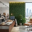 Ver mais imagens de 5 Placas Jardim Vertical Artificial 3d Parede Verde Revestimento com Plantas