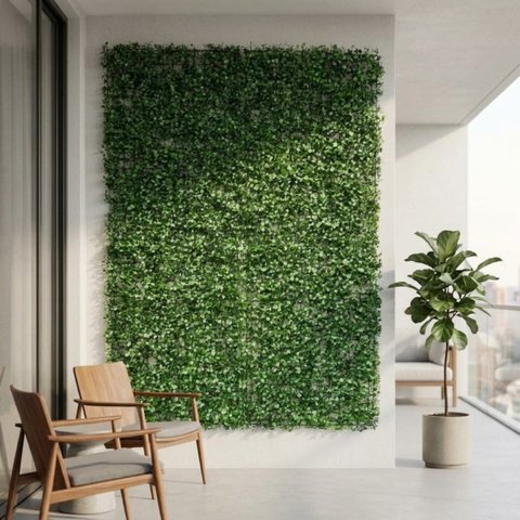 5 Placas Jardim Vertical Artificial 3d Parede Verde Revestimento com Plantas