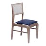 Cadeira em Madeira Maciça e Encosto em Tela Valentina Assento Corino - 1