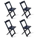 Ver imagem 4 de Conjunto de Mesa Dobrável 70x110 com 4 Cadeiras Preto - Tarimatã