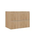 Ver imagem 3 de Gabinete para Banheiro Suspenso Liso 80cm sem Lavatório Yescasa Bege/Wood