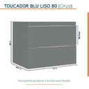 Ver imagem 4 de Gabinete para Banheiro Suspenso Liso 80cm sem Lavatório Yescasa Cinza